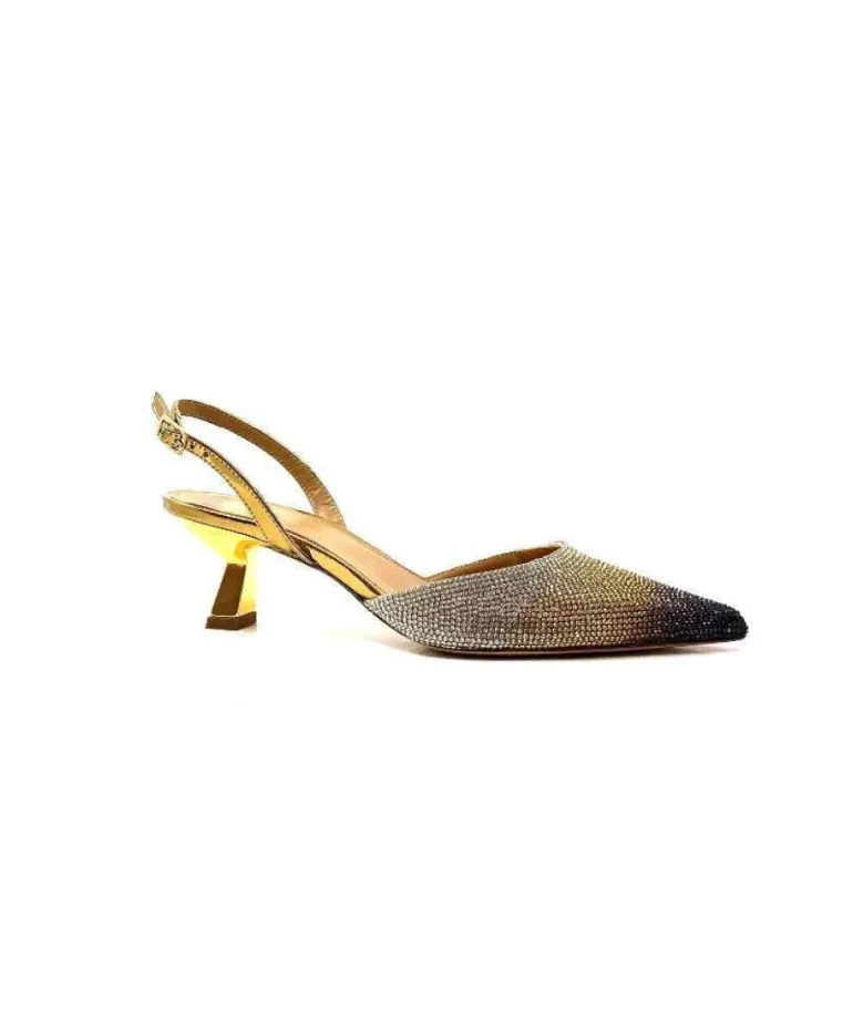 Chantal 1906 Cuir Strass Or