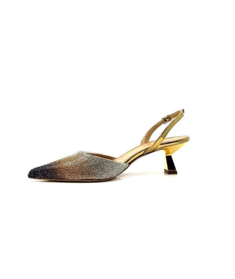 Chantal 1906 Cuir Strass Or