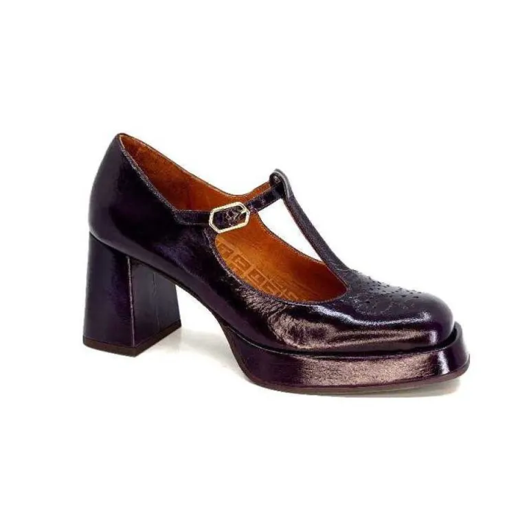 Chie Mihara Kaime Cuir Vernis Grape