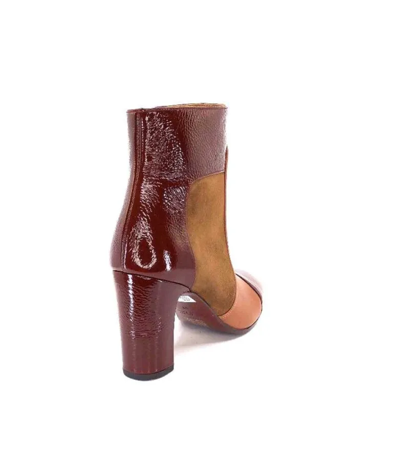 Chie Mihara Wetop Cuir, Cuir Vernis, Daim Marron