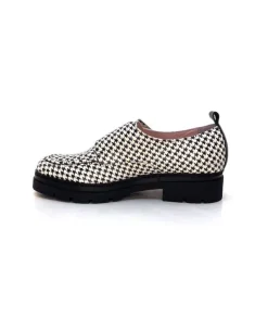 Dansi 4782 Cuir Blanc Imprime Etoile Noir