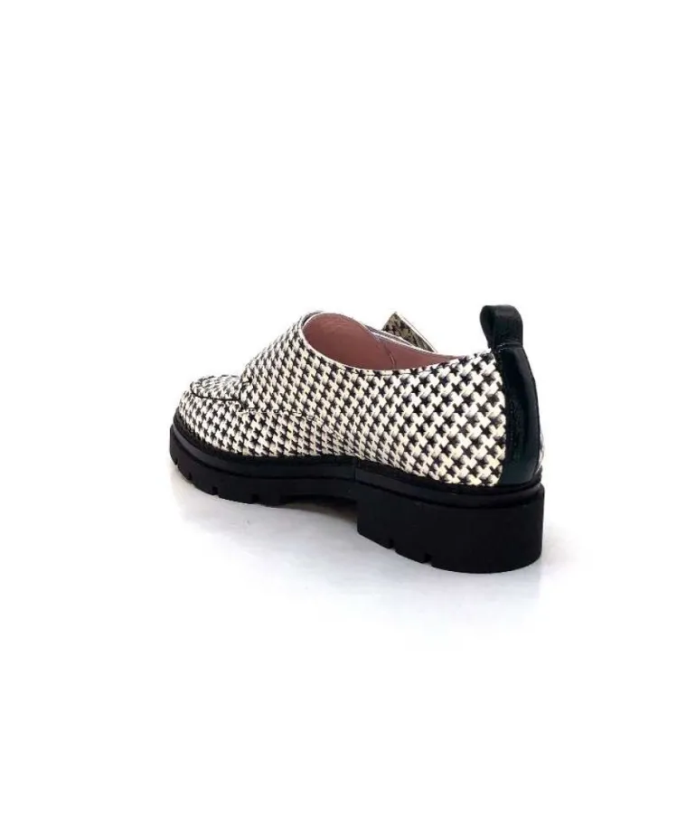 Dansi 4782 Cuir Blanc Imprime Etoile Noir