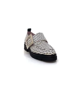 Dansi 4782 Cuir Blanc Imprime Etoile Noir