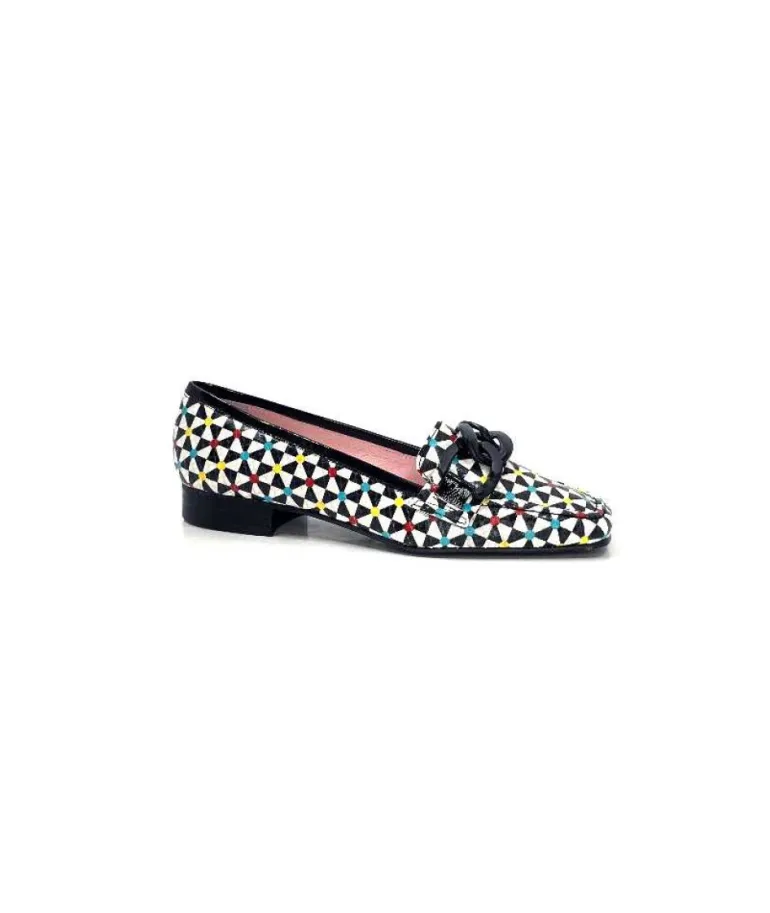 Dansi 5344 Cuir Imprime Blanc Noir Multi
