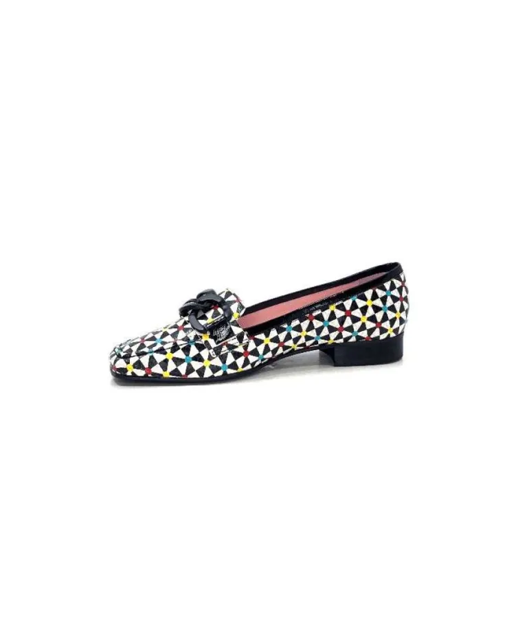 Dansi 5344 Cuir Imprime Blanc Noir Multi