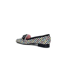 Dansi 5344 Cuir Imprime Blanc Noir Multi