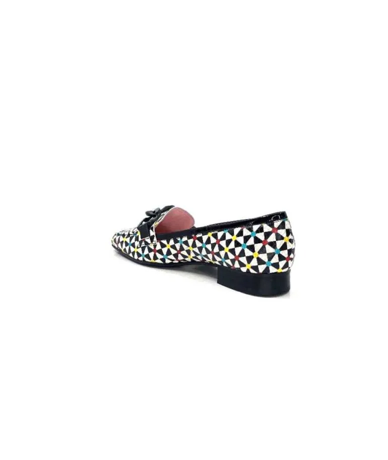 Dansi 5344 Cuir Imprime Blanc Noir Multi