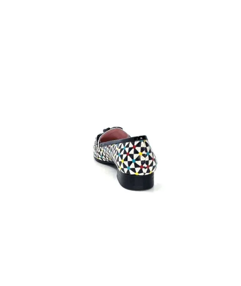 Dansi 5344 Cuir Imprime Blanc Noir Multi