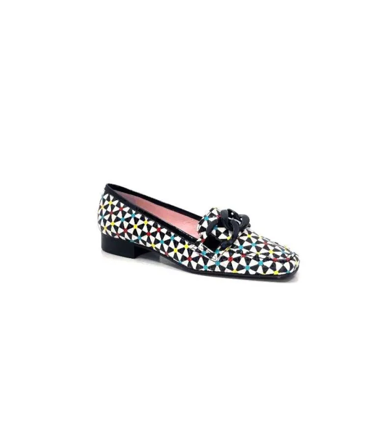 Dansi 5344 Cuir Imprime Blanc Noir Multi