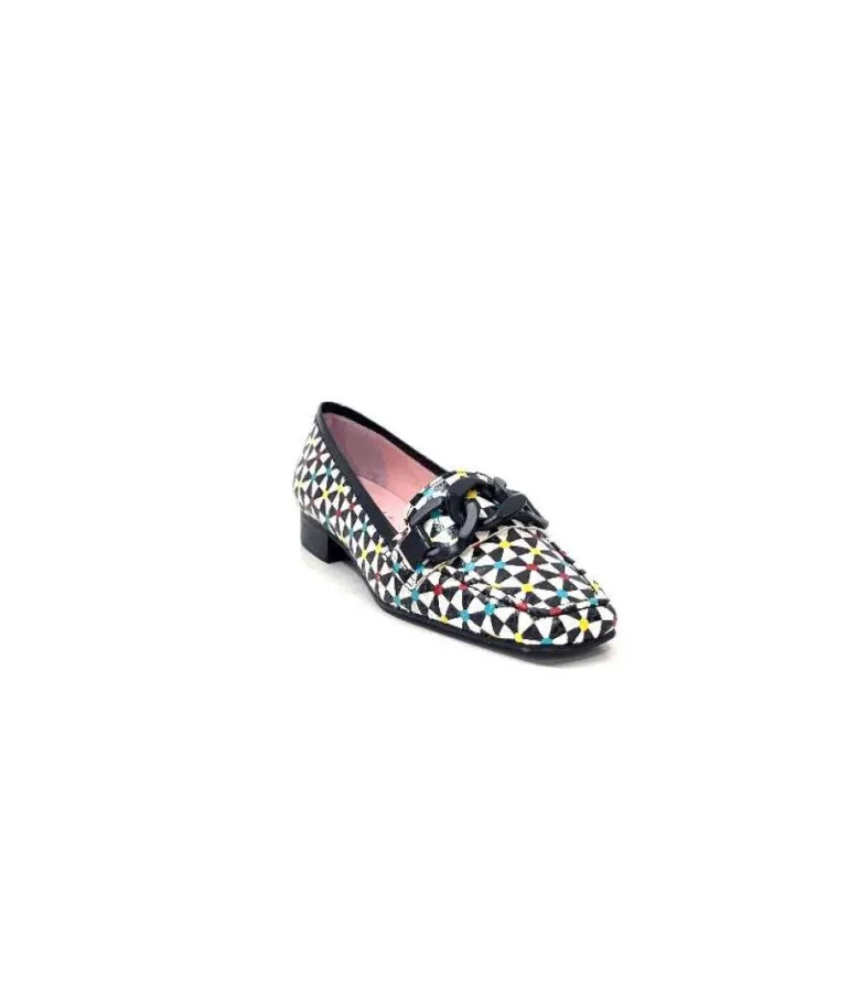 Dansi 5344 Cuir Imprime Blanc Noir Multi