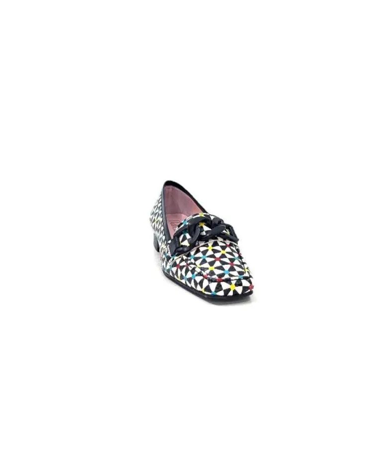 Dansi 5344 Cuir Imprime Blanc Noir Multi