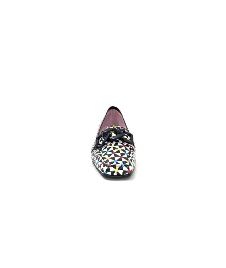 Dansi 5344 Cuir Imprime Blanc Noir Multi