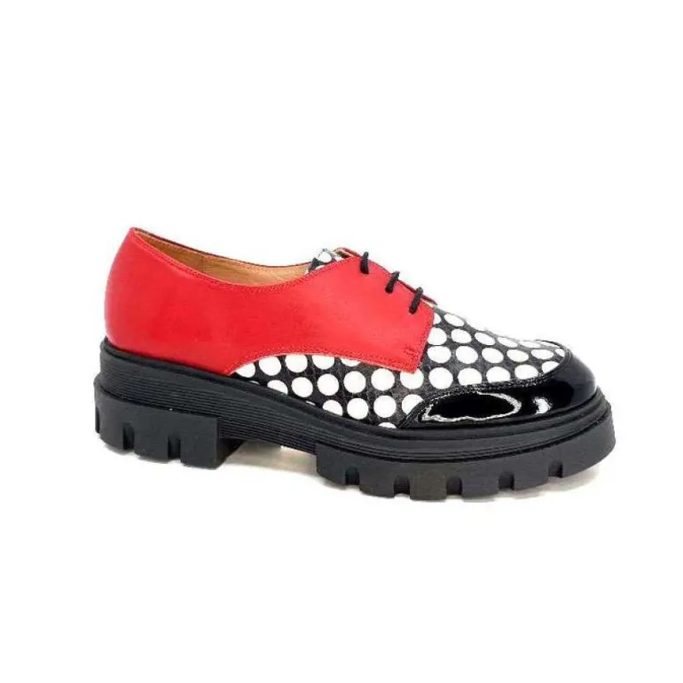 Dansi 5781 Cuir Noir - Rouge Imprime Blanc