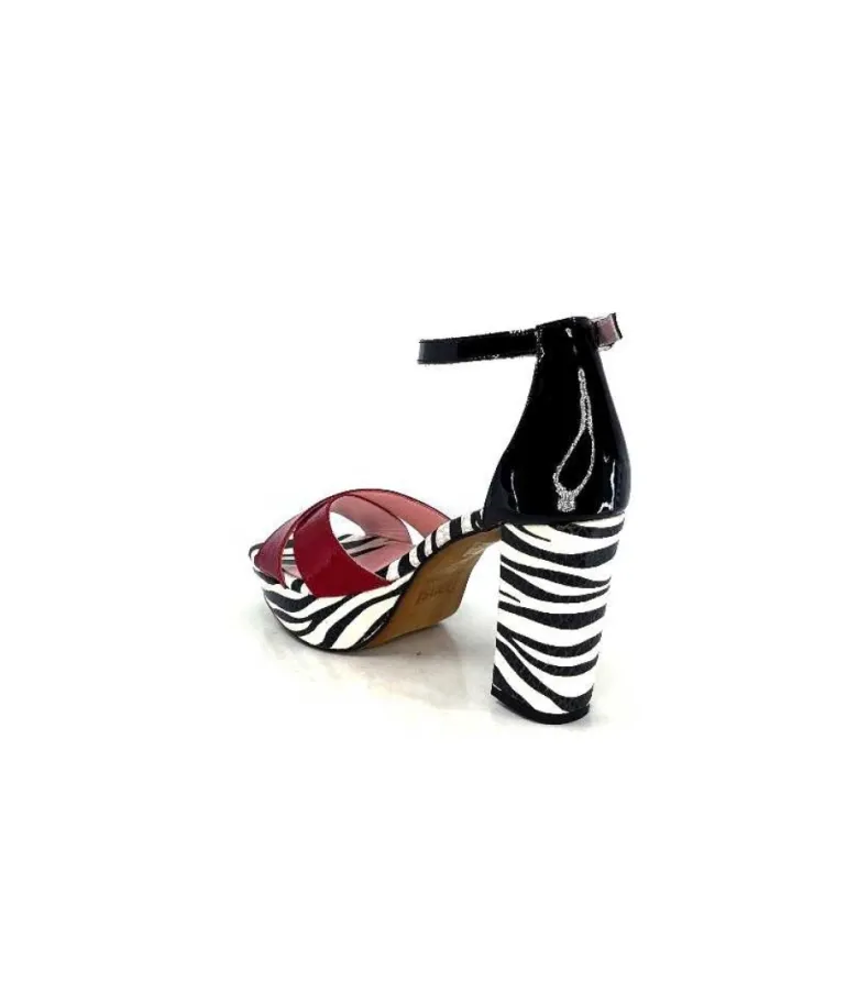 Dansi 5581 Cuir Noir Blanc Rouge