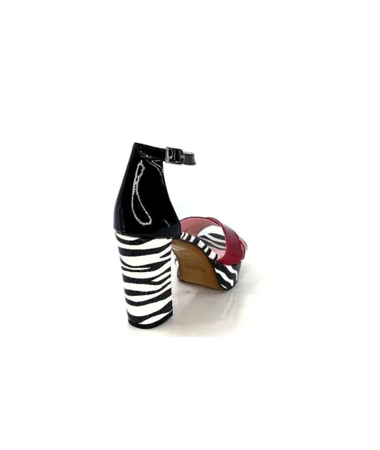 Dansi 5581 Cuir Noir Blanc Rouge