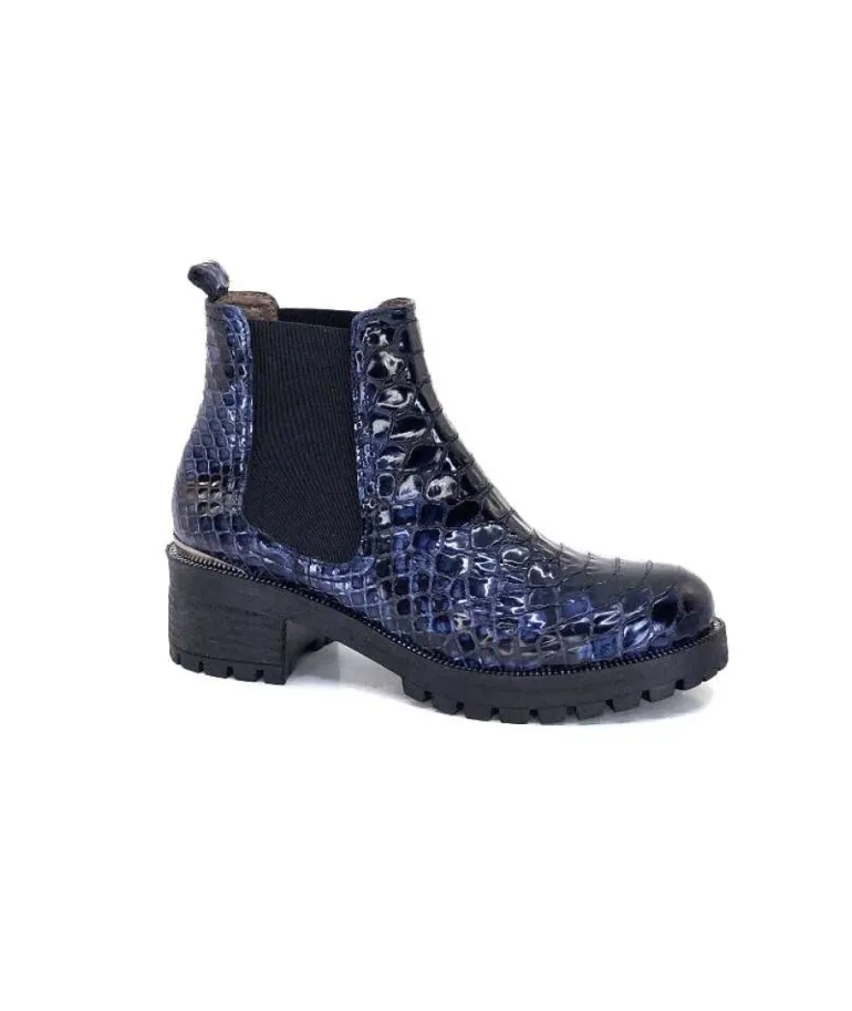 Dinka Cuir Vernis Coco Bleu