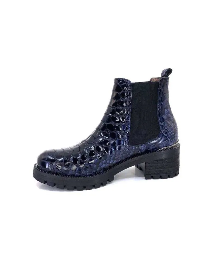 Dinka Cuir Vernis Coco Bleu
