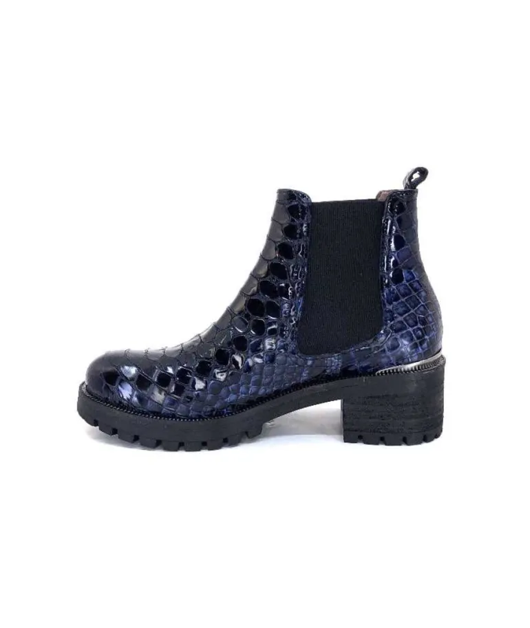 Dinka Cuir Vernis Coco Bleu