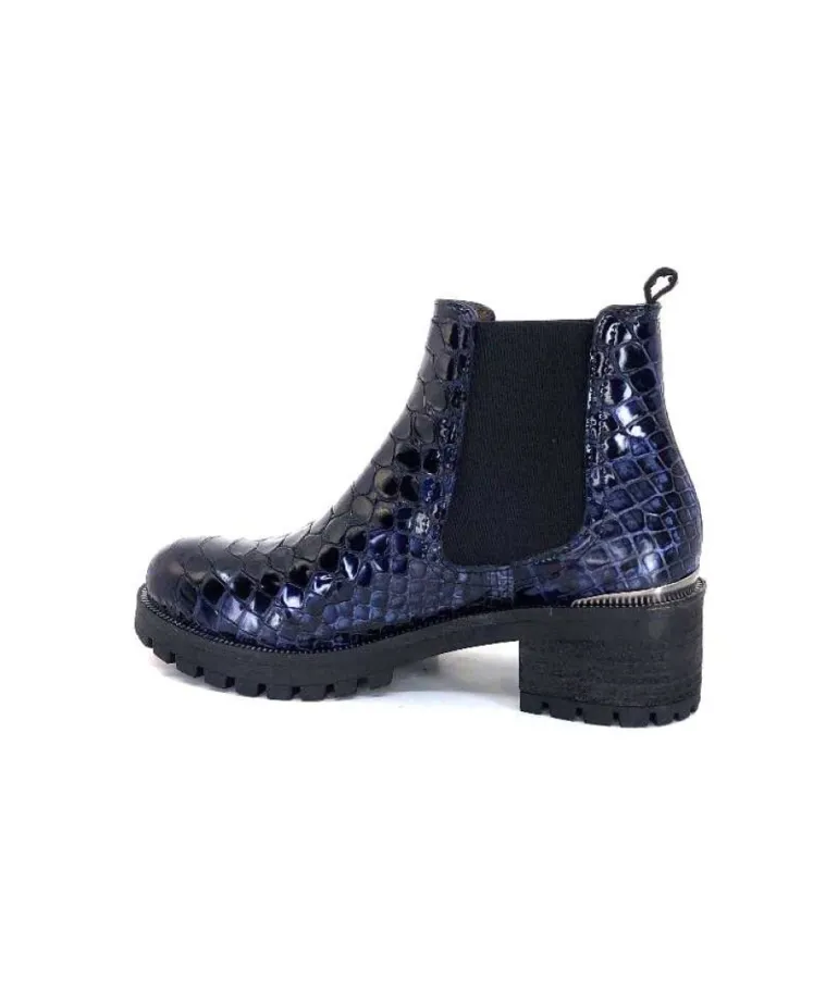 Dinka Cuir Vernis Coco Bleu