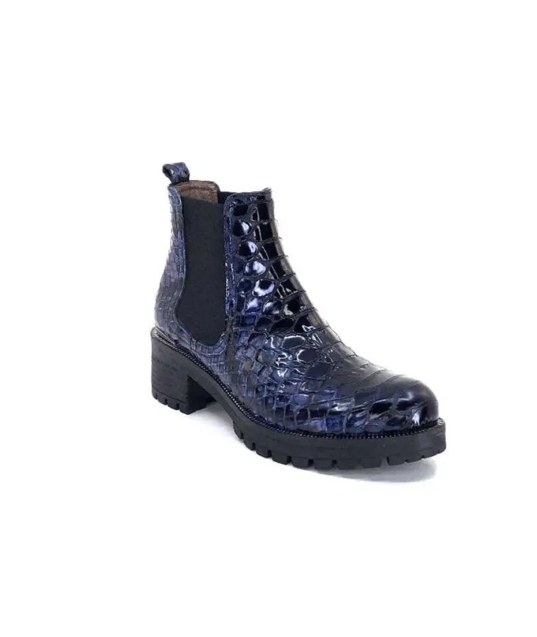 Dinka Cuir Vernis Coco Bleu