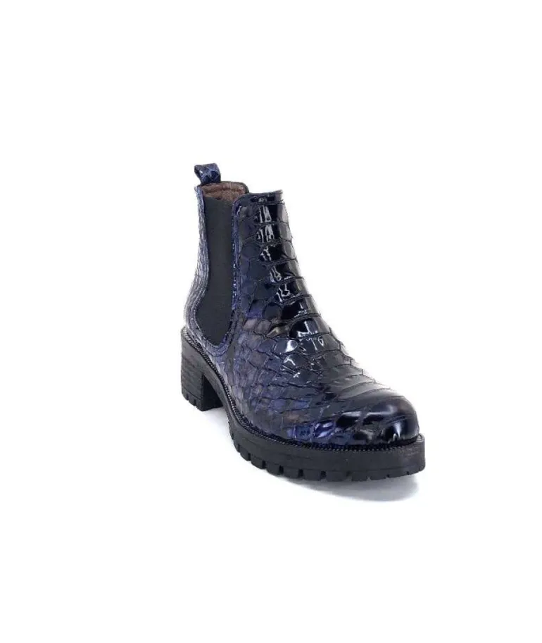 Dinka Cuir Vernis Coco Bleu