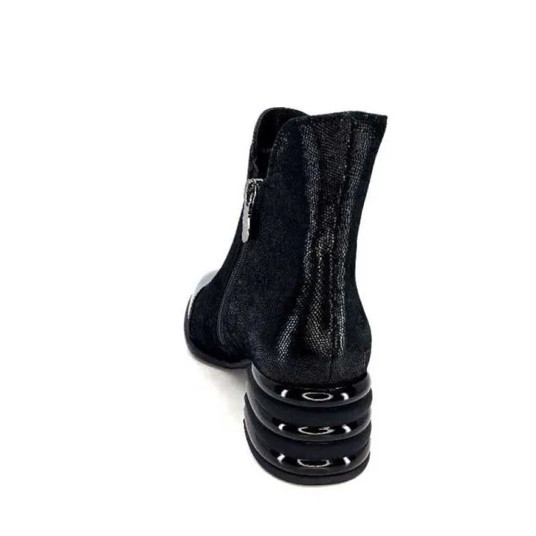 Elue Par Nous Maculotte Cuir Irise Noir Vernis Noir