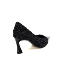 Enzo Di Martino Eli 715 Textile Noir Cuir Vernis Noir