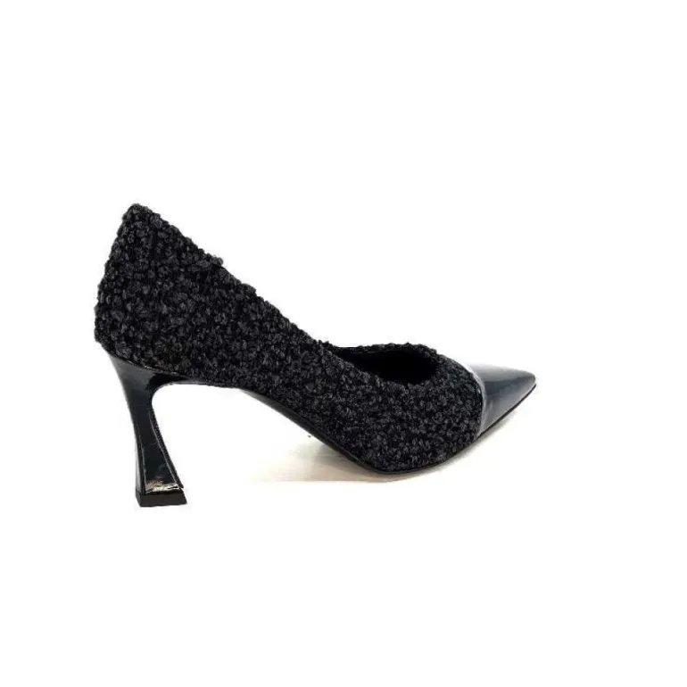 Enzo Di Martino Eli 715 Textile Noir Cuir Vernis Noir