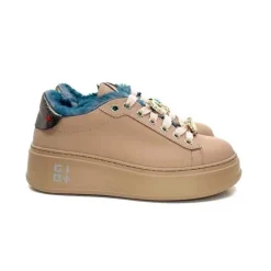 Giopiu Pia 82 Cuir Nude Fourrure Turquoise
