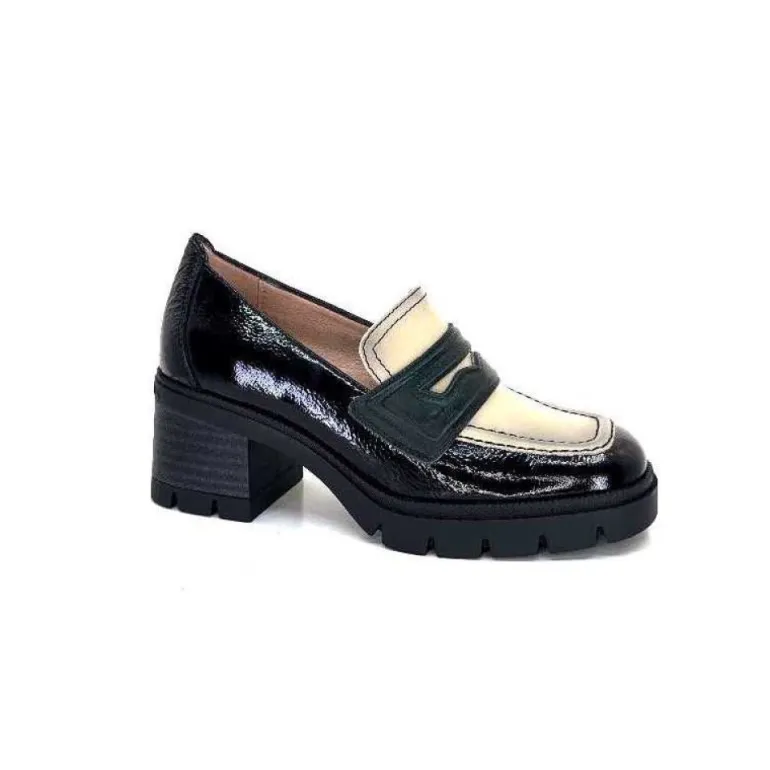 Hispanitas Chi 232965 Everest Cuir Vernis Noir Cuir Vert & Beige