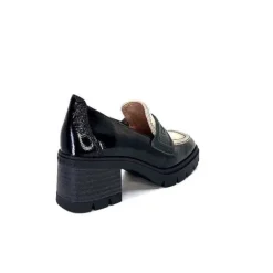 Hispanitas Chi 232965 Everest Cuir Vernis Noir Cuir Vert & Beige