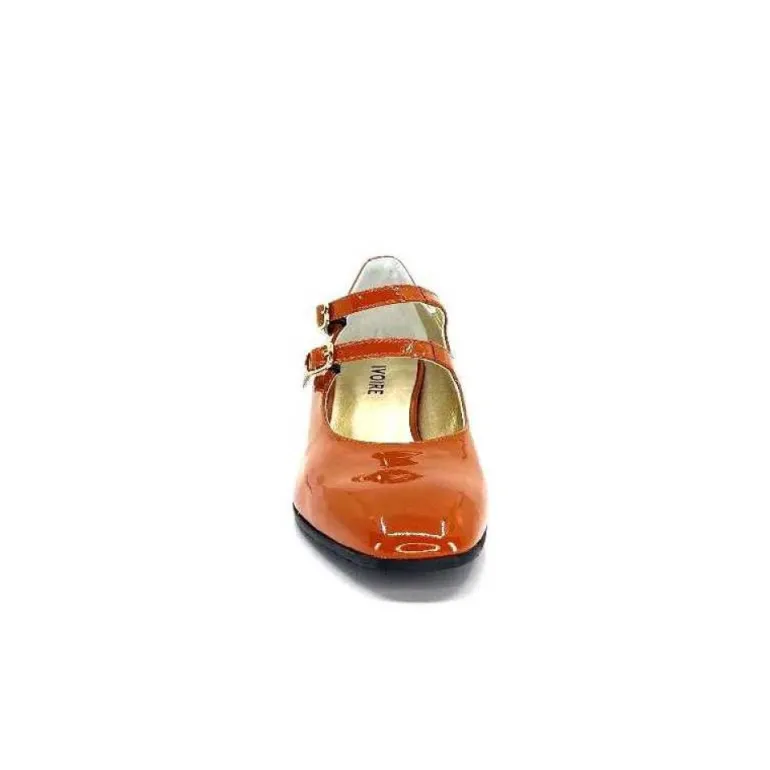 Ivoire 914 Cuir Vernis Marrone Orange
