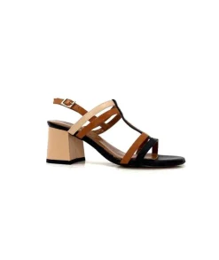 Ivoire B621 F Romagna Cuir Noir Cognac Nude