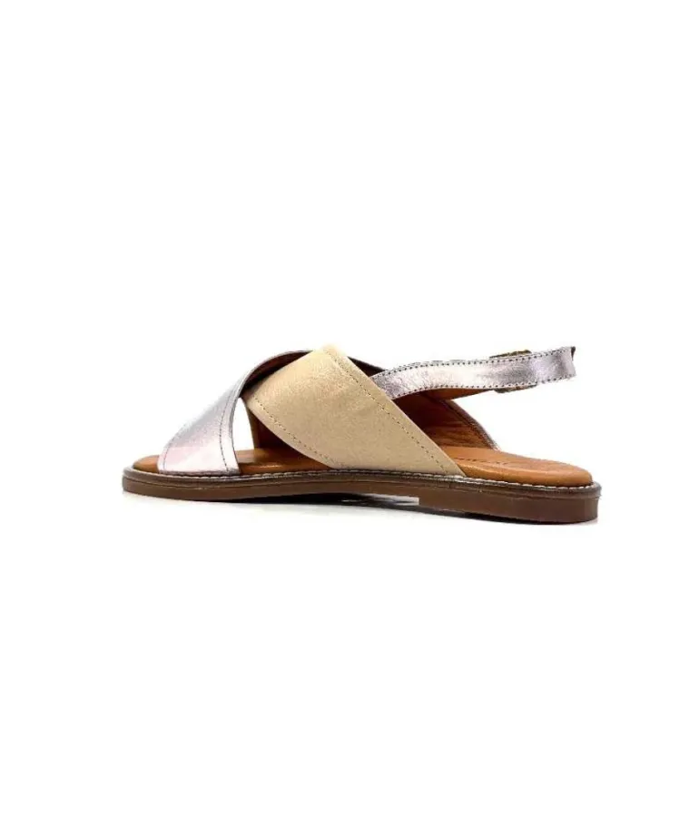 Ivoire 908D Cuir Argent Et Nude