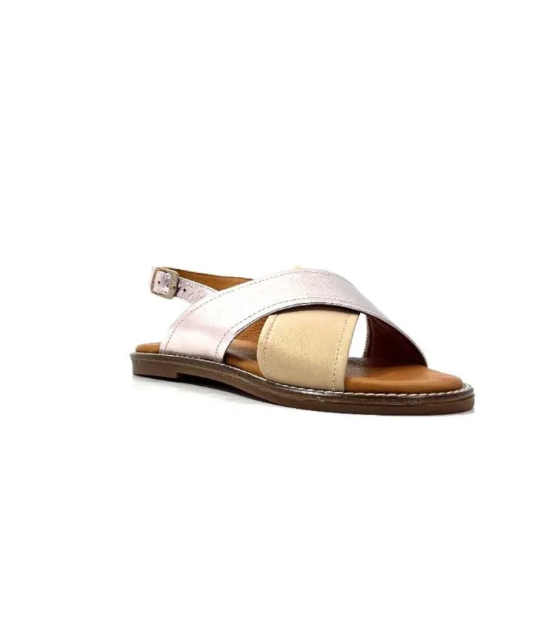 Ivoire 908D Cuir Argent Et Nude