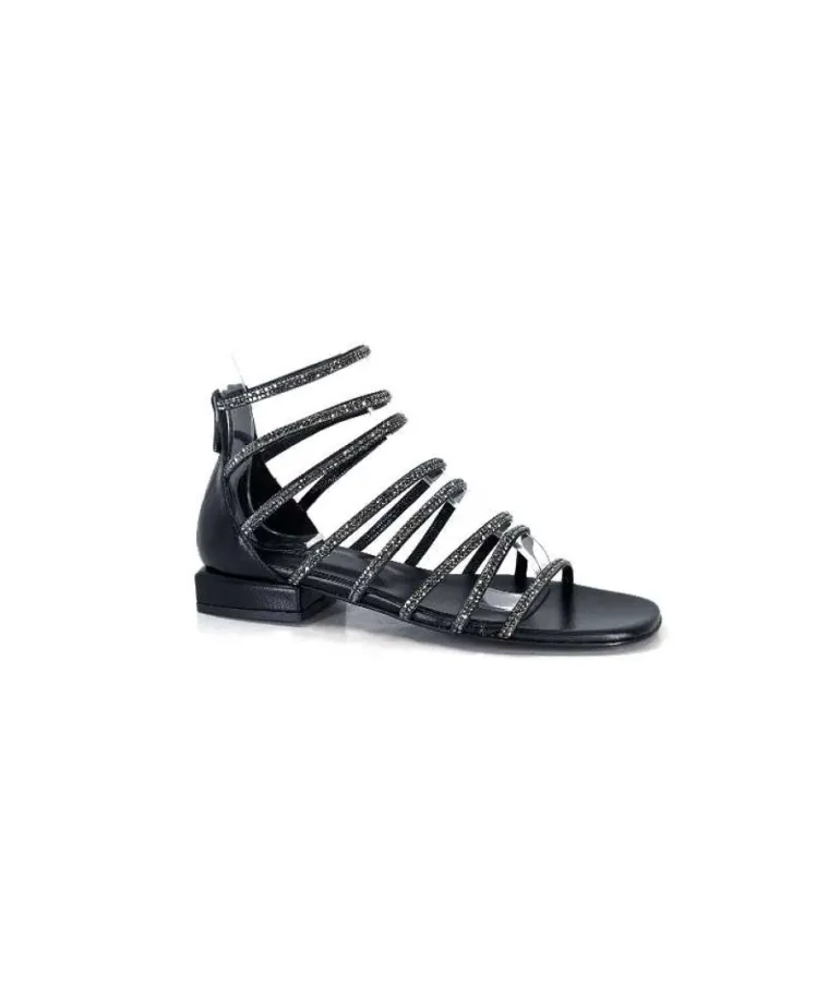 Ivoire E35.008 Cuir Noir Strass