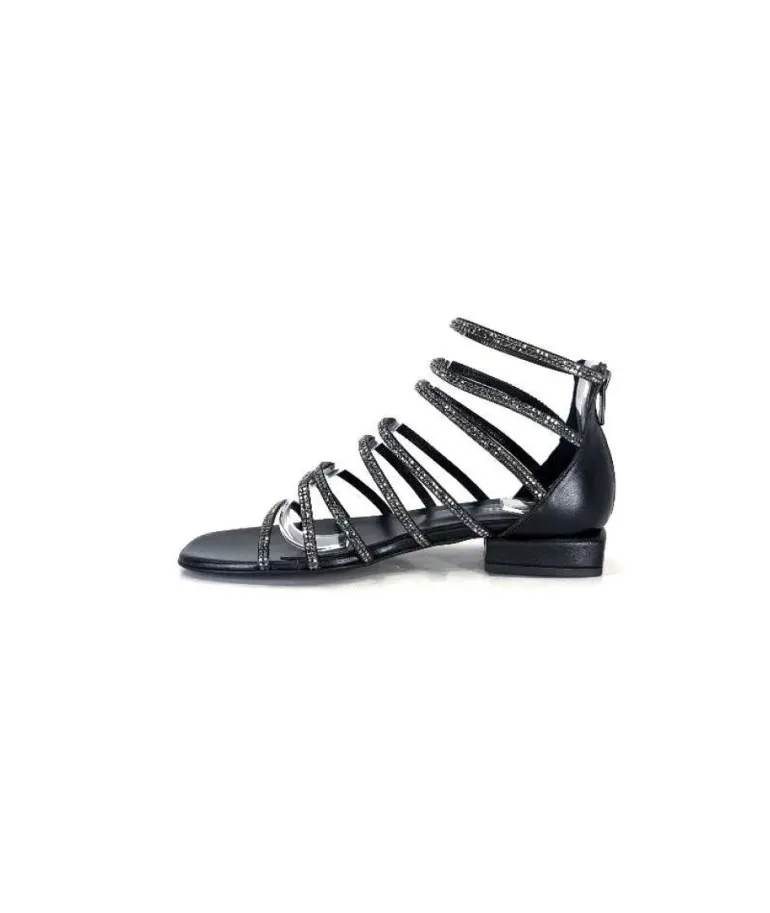 Ivoire E35.008 Cuir Noir Strass