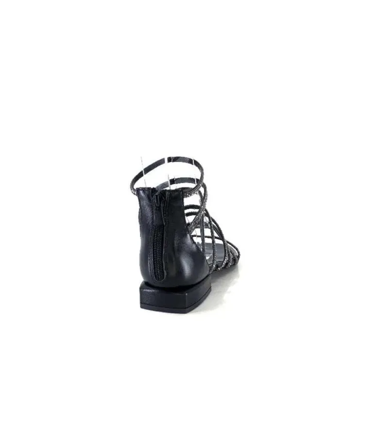 Ivoire E35.008 Cuir Noir Strass