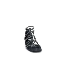 Ivoire E35.008 Cuir Noir Strass