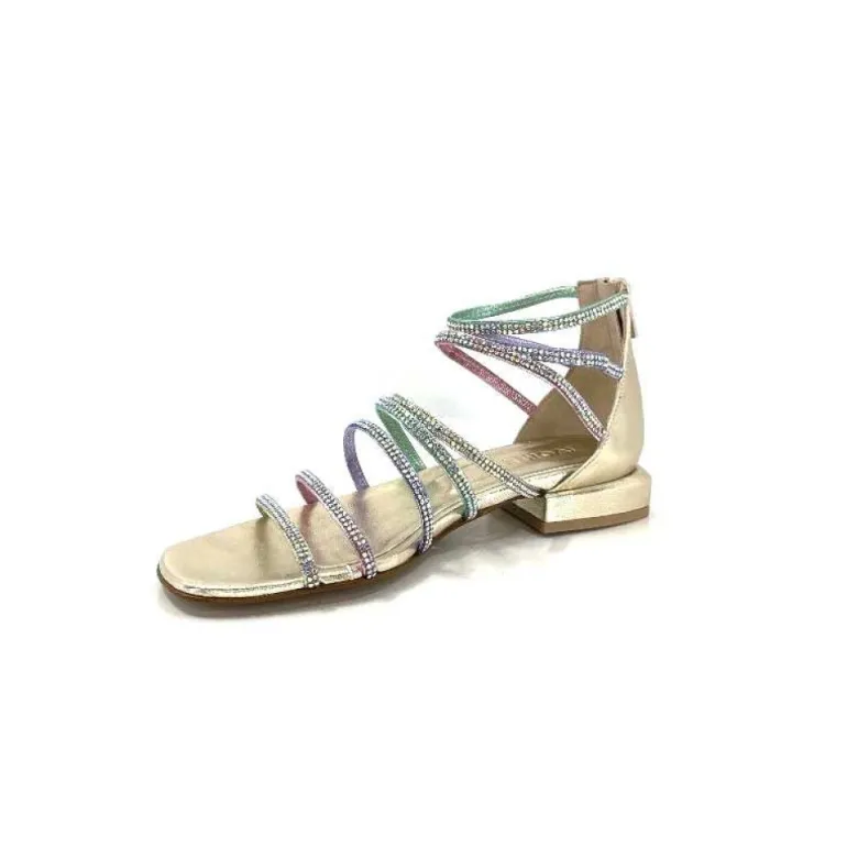 Ivoire E35.008 Cuir Or Strass Multi