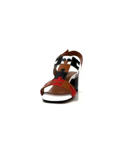 Ivoire F2105 Sardegna Cuir Blanc, Marron, Rouge & Noir