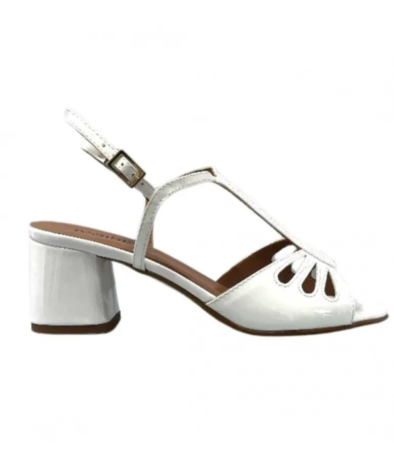 Ivoire F2295 Venezia Cuir Vernis Blanc