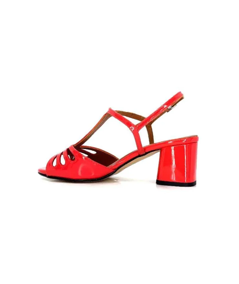 Ivoire F2295 Venezia Cuir Vernis Rouge