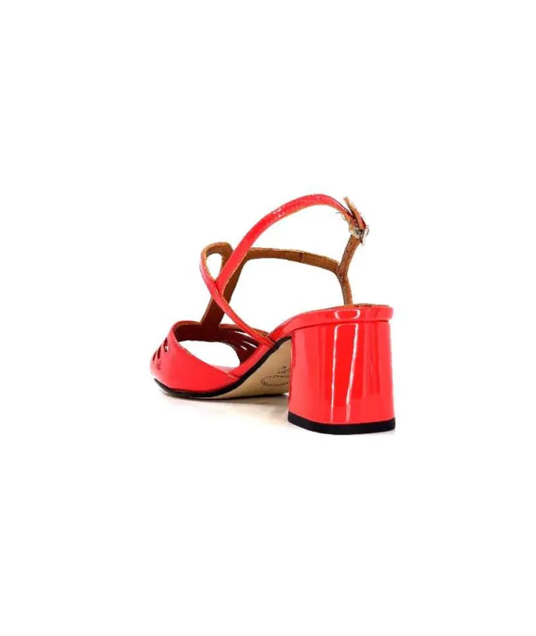 Ivoire F2295 Venezia Cuir Vernis Rouge