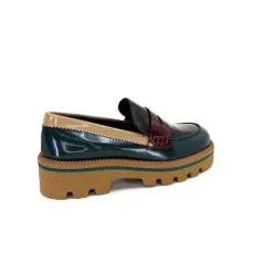 J.Hay 1128 Cuir Glacee Vert Noir Bordeaux