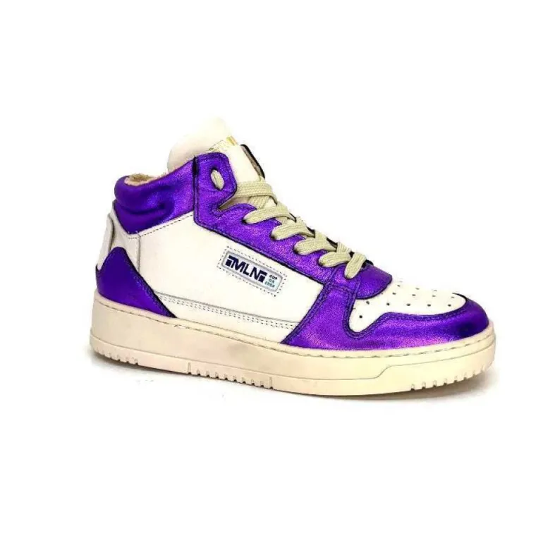 Meline 22Db Cuir Creme Et Violet