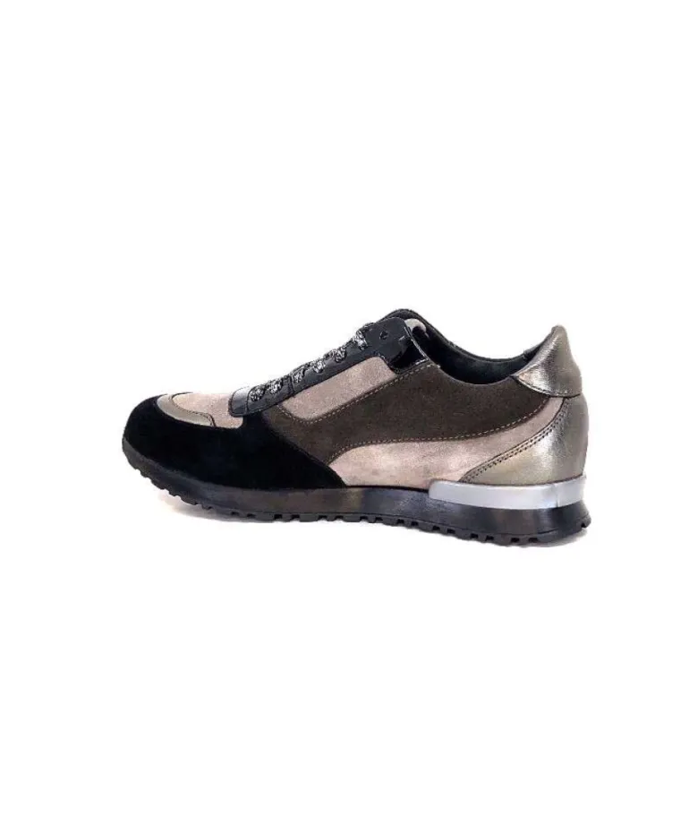 Reqins Electra Mix Daim Noir, Gris Cuir Acier & Cuir Vernis Noir