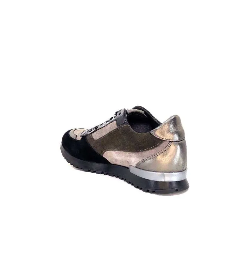 Reqins Electra Mix Daim Noir, Gris Cuir Acier & Cuir Vernis Noir