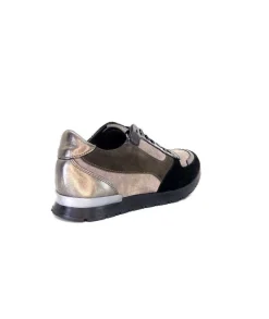 Reqins Electra Mix Daim Noir, Gris Cuir Acier & Cuir Vernis Noir
