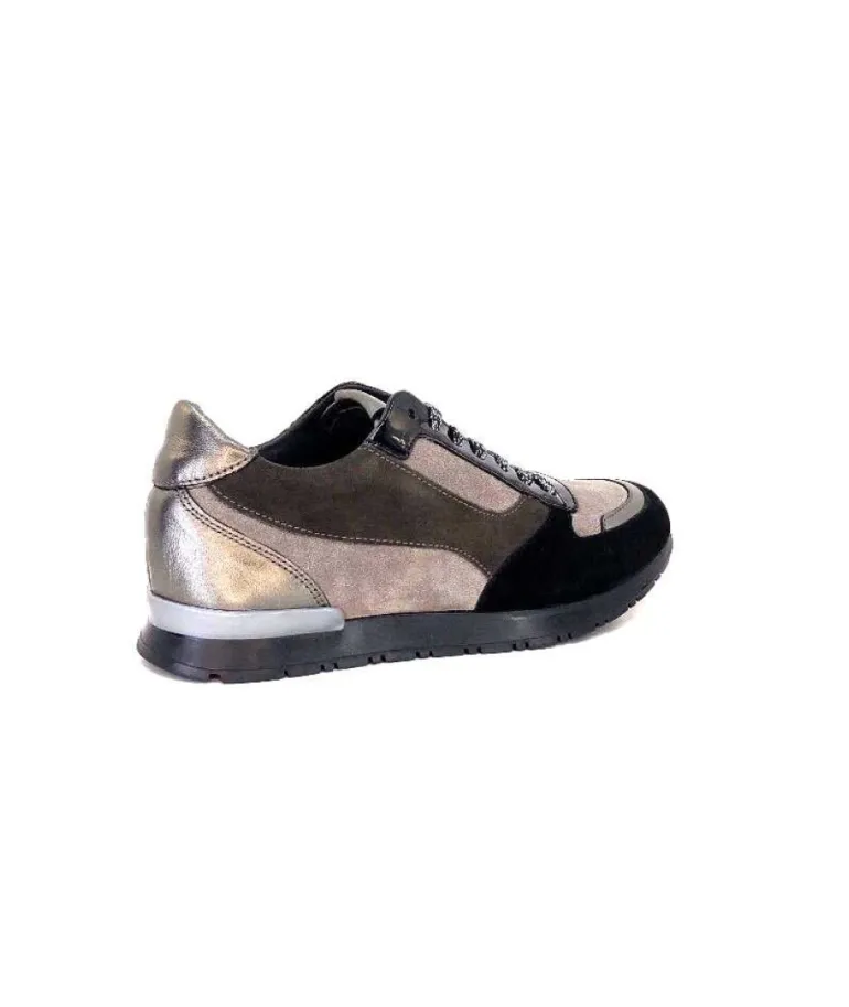 Reqins Electra Mix Daim Noir, Gris Cuir Acier & Cuir Vernis Noir